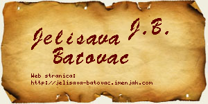 Jelisava Batovac vizit kartica